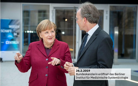Bundeskanzlerin Angela Merkel eröffnet das Berliner Institut für Medizinische Systembiologie